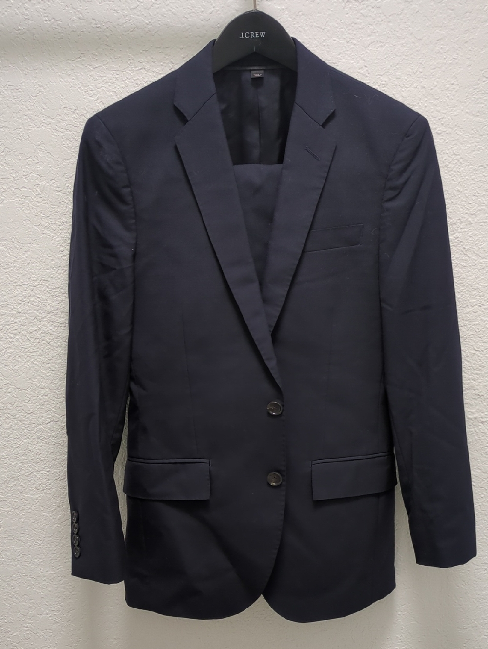 J Crew Slim Fit Ludlow Wool Suit in Navy - Jacket 34S Pants 29x32